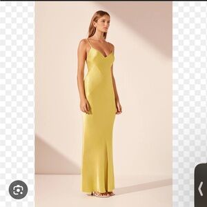 SHONA JOY Sofia Spliced Maxi Dress - Lime